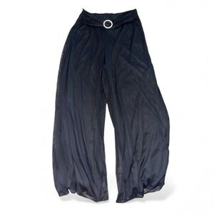 Dressbarn Black Sheer Pants with Silver Accent